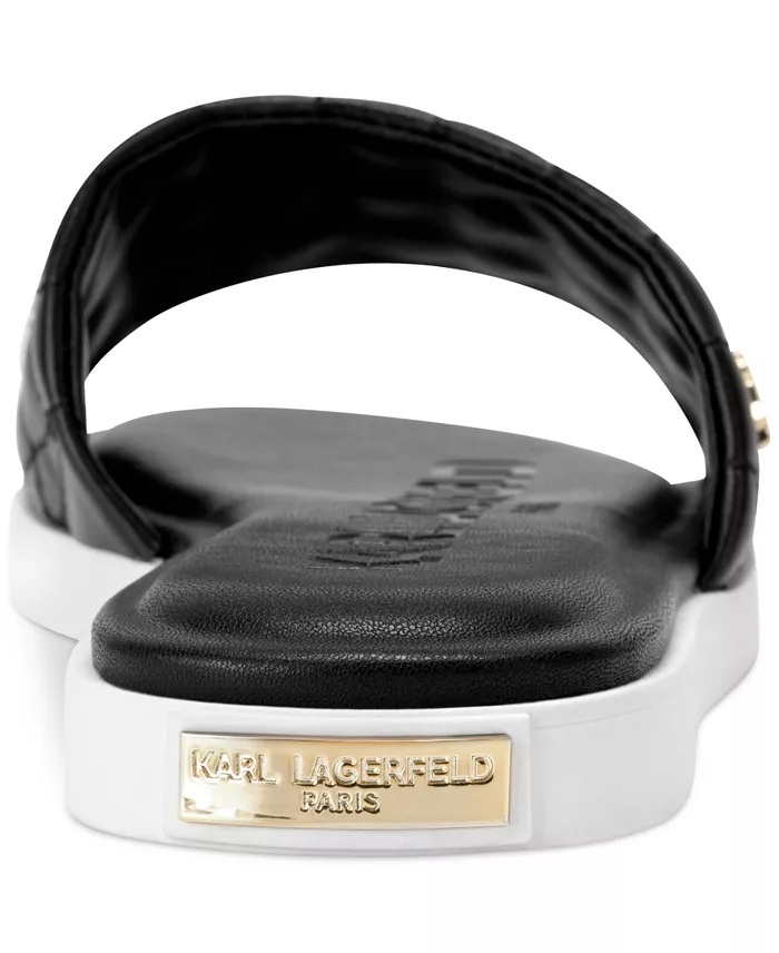 KARL LAGERFELD PARIS Women's Carenza Studded Slide Sandals Women's Fashion Shoes & Accessories