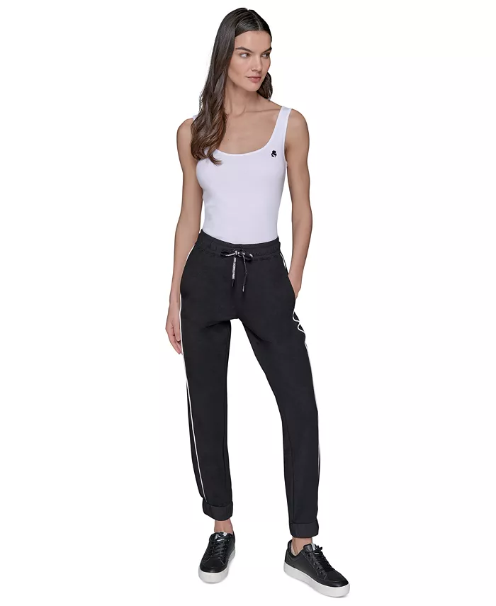 KARL LAGERFELD PARIS Women's Colorblocked Jogger Pants Women's Fashion Shoes & Accessories