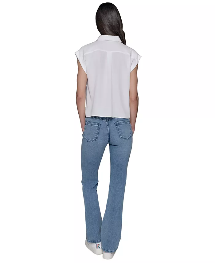 KARL LAGERFELD PARIS Women's Floral-Print Blouse Women's Fashion Shoes & Accessories