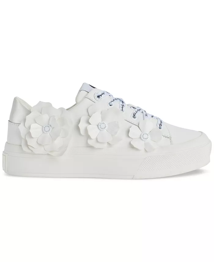 KARL LAGERFELD PARIS Women's Georgia Lace-Up Embellished Sneakers Women's Fashion Shoes & Accessories