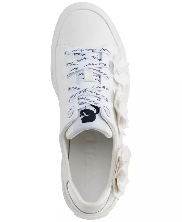 KARL LAGERFELD PARIS Women's Georgia Lace-Up Embellished Sneakers Women's Fashion Shoes & Accessories