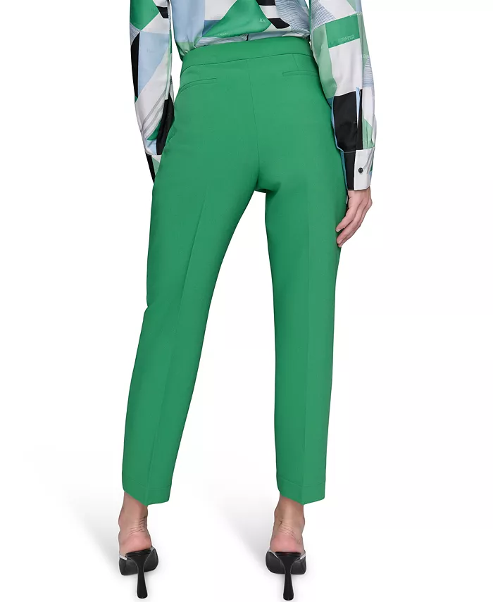 KARL LAGERFELD PARIS Women's Mid-Rise Straight-Leg Pants Women's Fashion Shoes & Accessories
