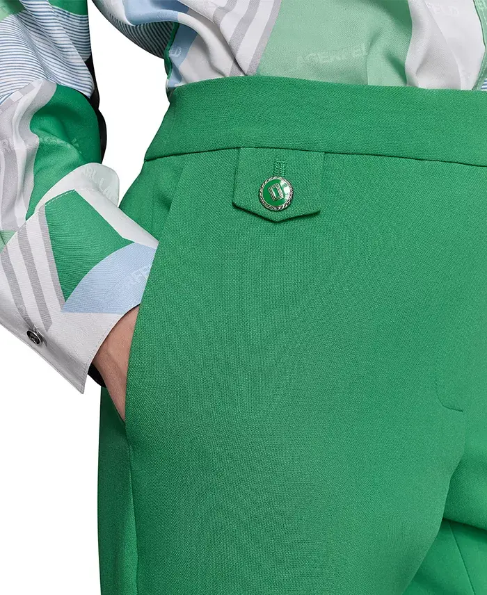 KARL LAGERFELD PARIS Women's Mid-Rise Straight-Leg Pants Women's Fashion Shoes & Accessories