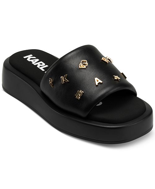 KARL LAGERFELD PARIS Women's Opal Studded Sandals Women's Fashion Shoes & Accessories