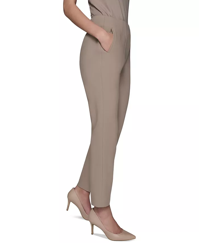 KARL LAGERFELD PARIS Women's Seam-Detail Ankle Pants Women's Fashion Shoes & Accessories