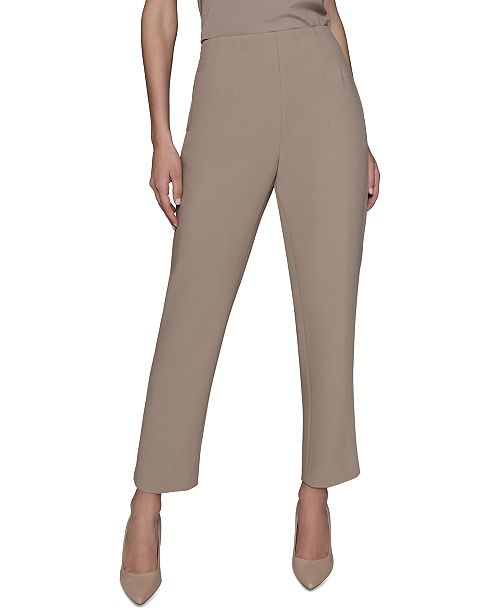 KARL LAGERFELD PARIS Women's Seam-Detail Ankle Pants Women's Fashion Shoes & Accessories