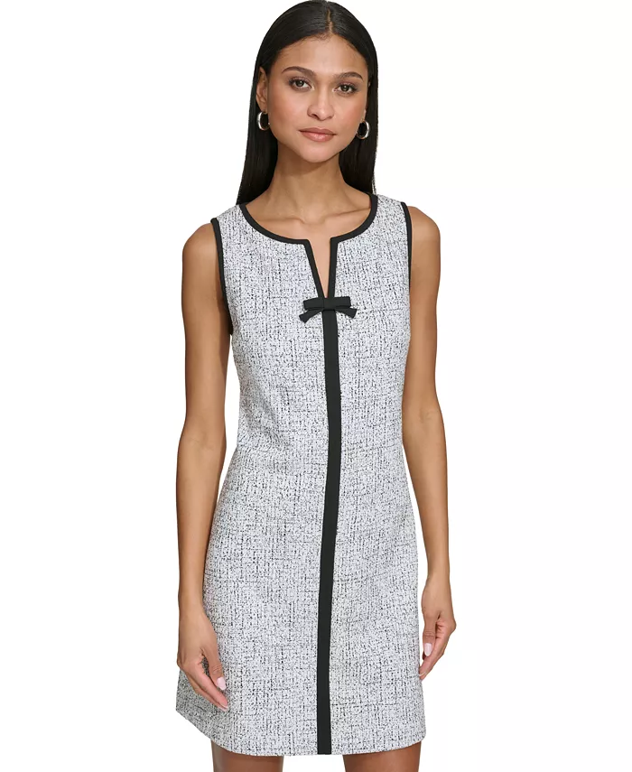 KARL LAGERFELD PARIS Women's Speckled Knit Jacquard Mini Dress Women's Fashion Shoes & Accessories