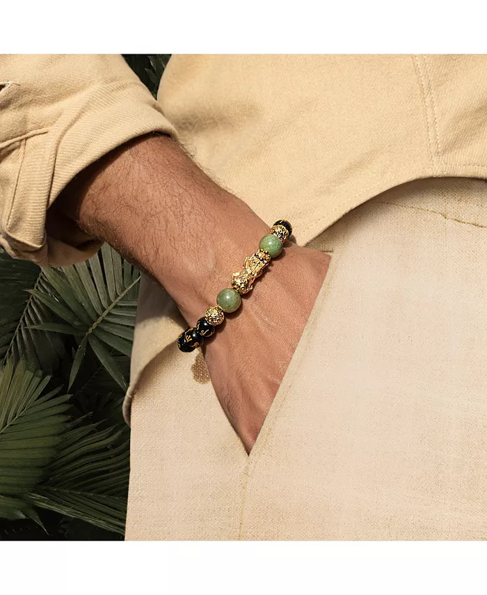 Karma And Luck Men's Cleansed Aura - Obsidian Wealth Bracelet Jewelry & Watches