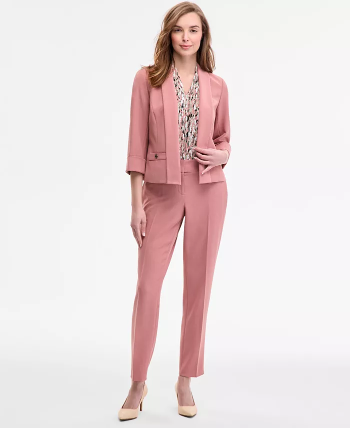 Kasper Women's 3/4-Sleeve Shawl-Collar Blazer Regular & Petite Women's Fashion Shoes & Accessories