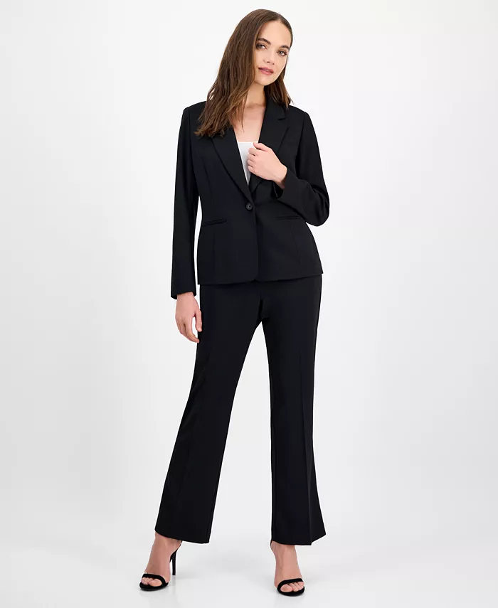 Kasper Women's Notch-Collar One-Button Blazer Women's Fashion Shoes & Accessories