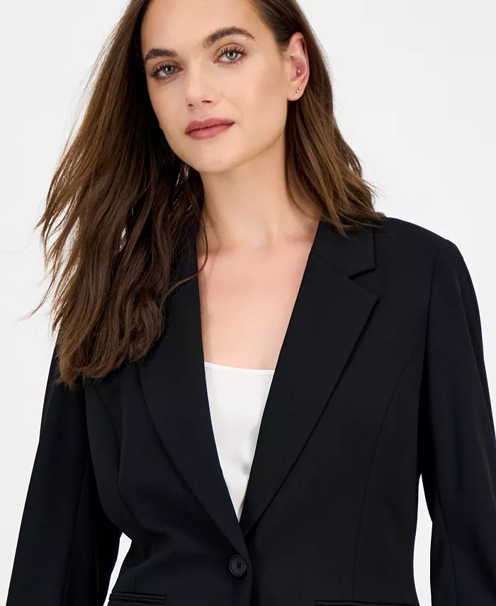 Kasper Women's Notch-Collar One-Button Blazer Women's Fashion Shoes & Accessories