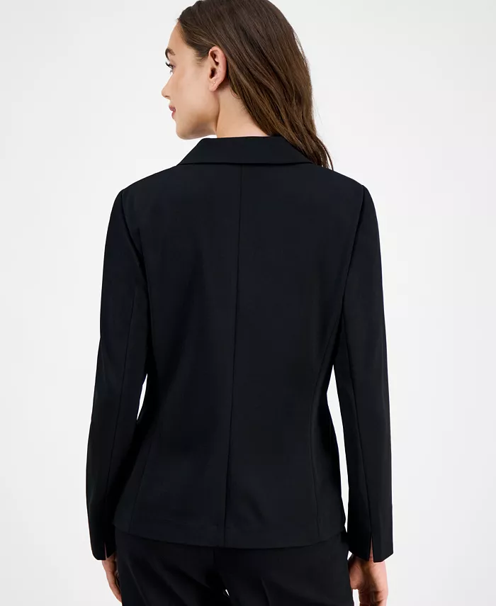 Kasper Women's Notch-Collar One-Button Blazer Women's Fashion Shoes & Accessories