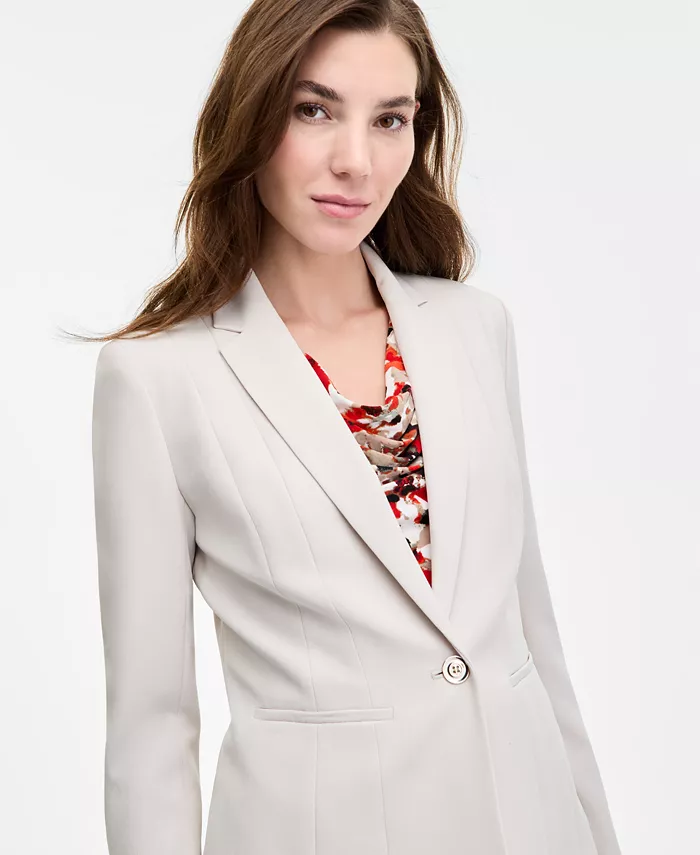 Kasper Women's Seamed One-Button Blazer Regular & Petite Women's Fashion Shoes & Accessories