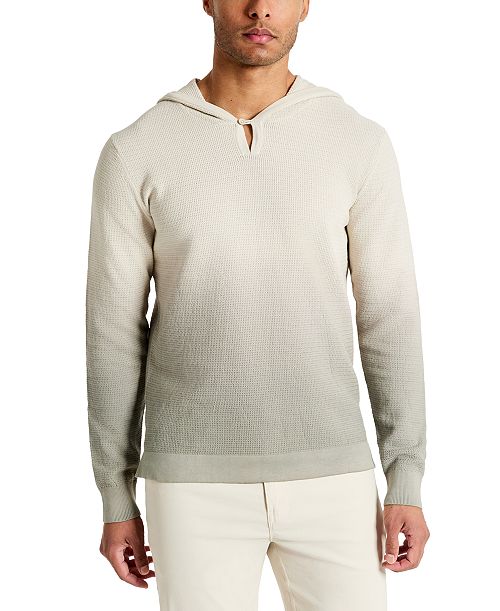 Kenneth Cole Men's 4-Way Stretch Die-Dyed Hooded Sweater Men's Fashion & Accessories