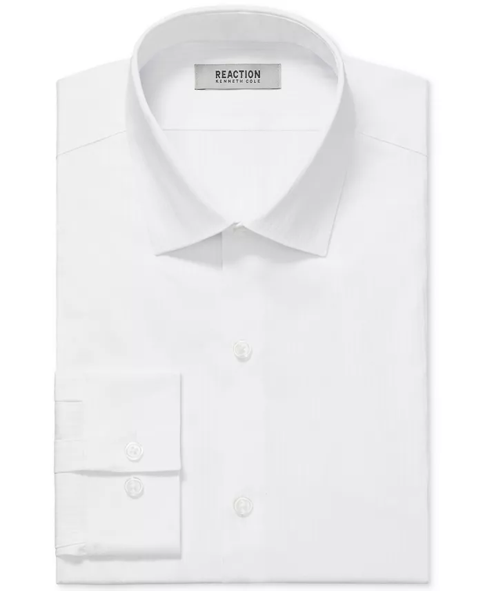 Kenneth Cole Reaction Techni-Cole Stretch Men's Slim Fit Tonal Stripe Dress Shirt Men's Fashion & Accessories