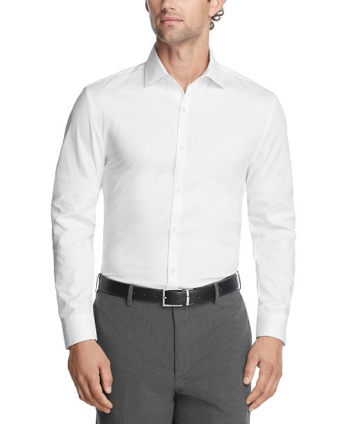 Kenneth Cole Reaction Techni-Cole Stretch Men's Slim Fit Tonal Stripe Dress Shirt Men's Fashion & Accessories