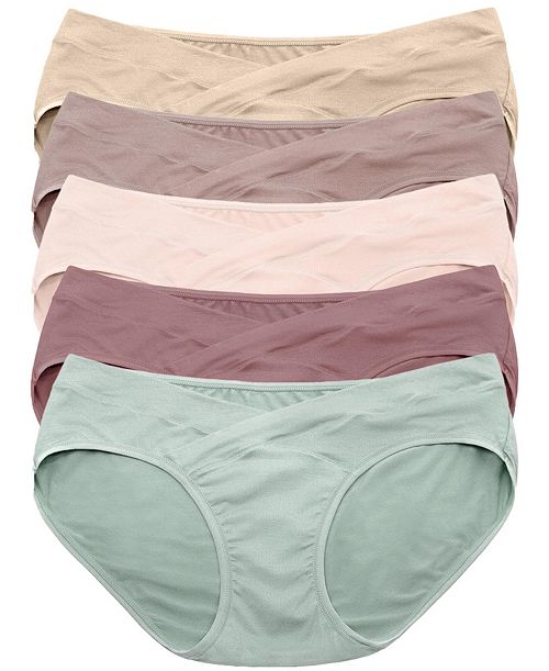 Kindred Bravely Maternity Under-the-Bump Bikini Underwear (5-Pack) Women's Fashion Shoes & Accessories