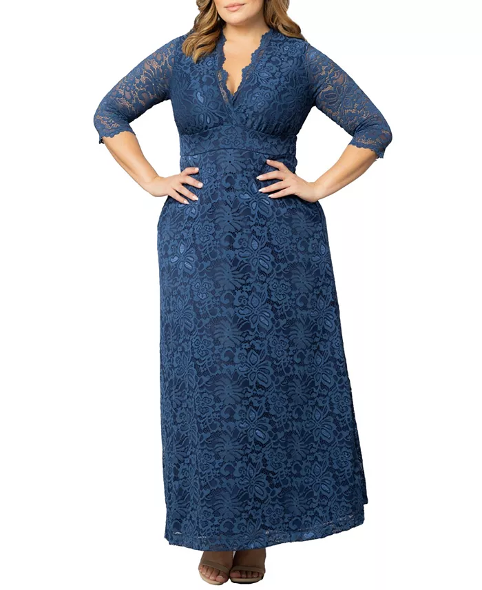 Kiyonna Plus Size Maria Lace Evening Gown Women's Fashion Shoes & Accessories