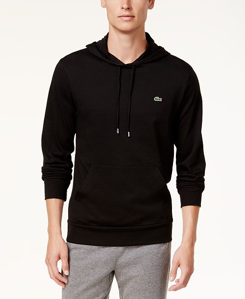 Lacoste Hoodie Jersey Long Sleeve Tee Shirt with Kangaroo Pocket Men's Fashion & Accessories