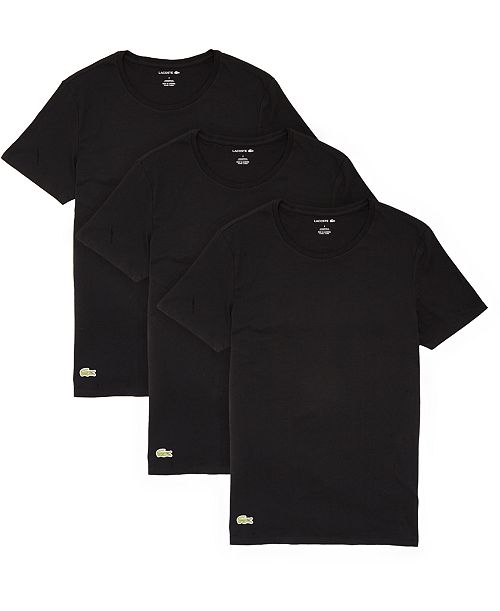 Lacoste Men's 3-Pack Essential Cotton Crew Neck Regular Fit Undershirts Men's Fashion & Accessories