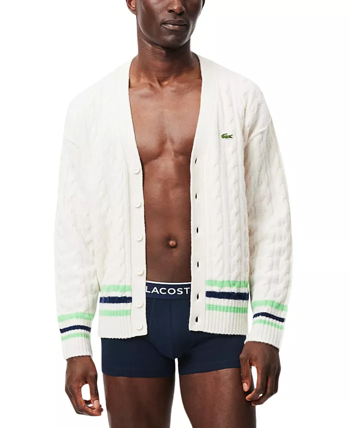 Lacoste Men's 3-Pack Regular-Fit Logo Waistband Trunk Underwear Men's Fashion & Accessories