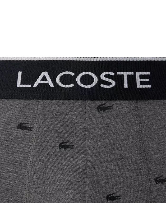 Lacoste Men's 3-Pack Regular-Fit Stretch Mini-Croc Boxer Briefs Men's Fashion & Accessories