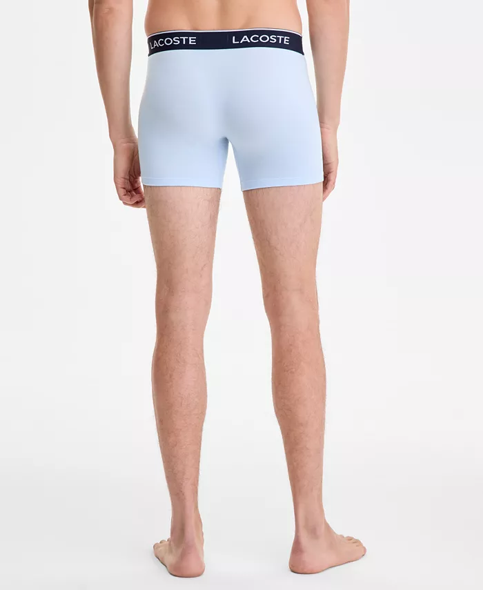Lacoste Men's 3-Pk. Regular-Fit Logo Waistband 5" Boxer Briefs Men's Fashion & Accessories