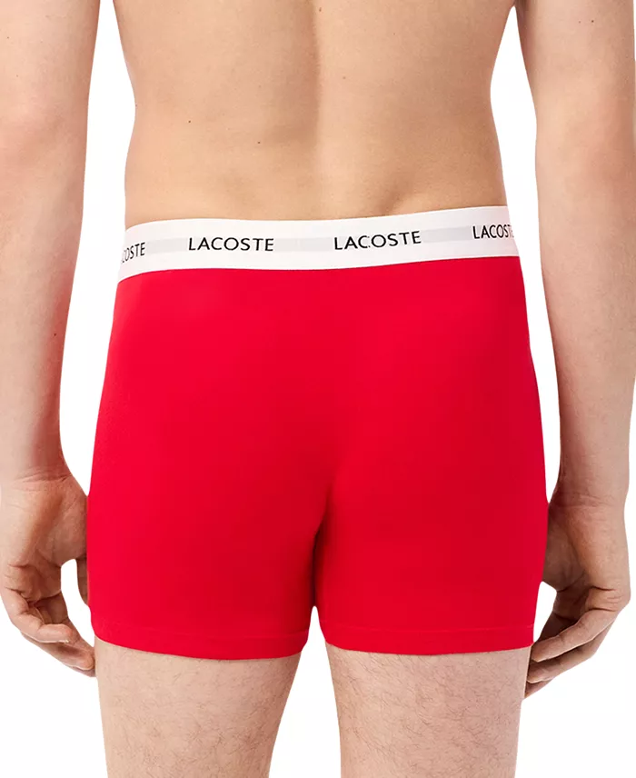Lacoste Men's 3-Pk. Regular-Fit Logo Waistband 5" Boxer Briefs Men's Fashion & Accessories