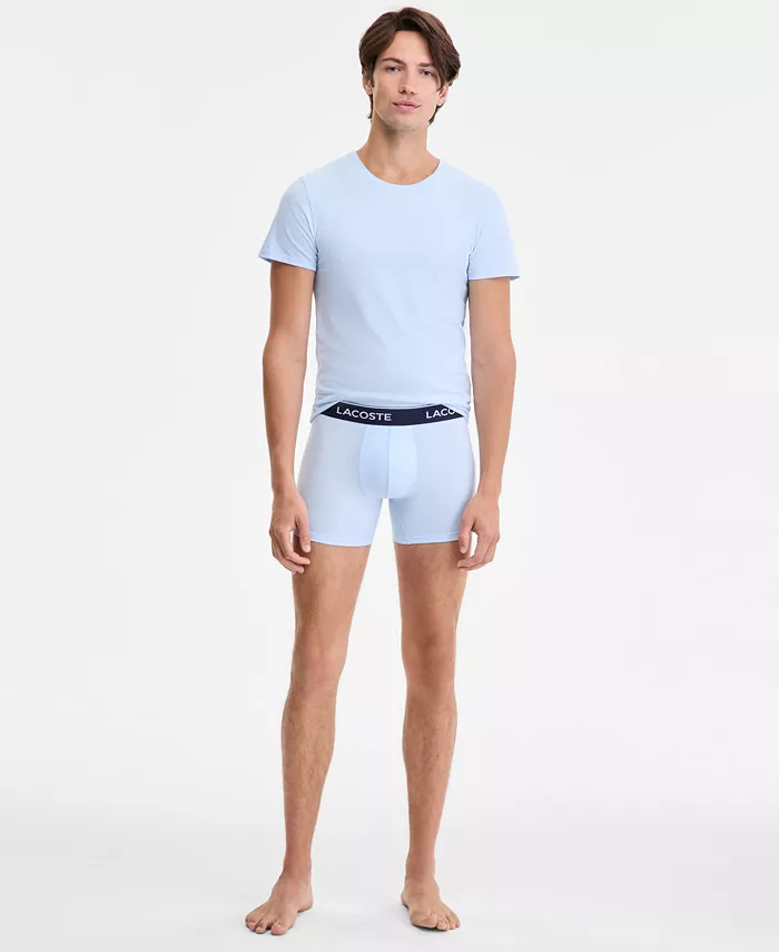 Lacoste Men's 3-Pk. Slim Fit Crewneck T-Shirts & 3-Pk. Regular-Fit Logo Boxer Briefs Holiday Gift Set Men's Fashion & Accessories