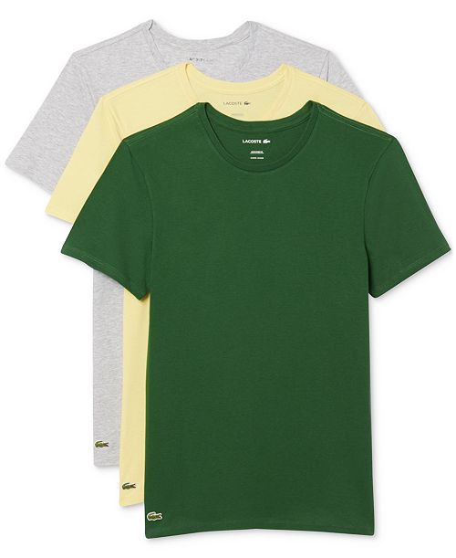 Lacoste Men's 3-Pk. Slim Fit Crewneck T-Shirts Men's Fashion & Accessories