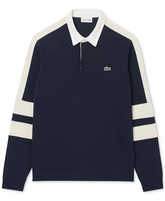Lacoste Men's Classic-Fit Stripe Polo Sweatshirt Men's Fashion & Accessories