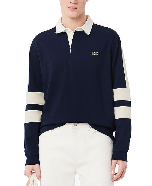 Lacoste Men's Classic-Fit Stripe Polo Sweatshirt Men's Fashion & Accessories