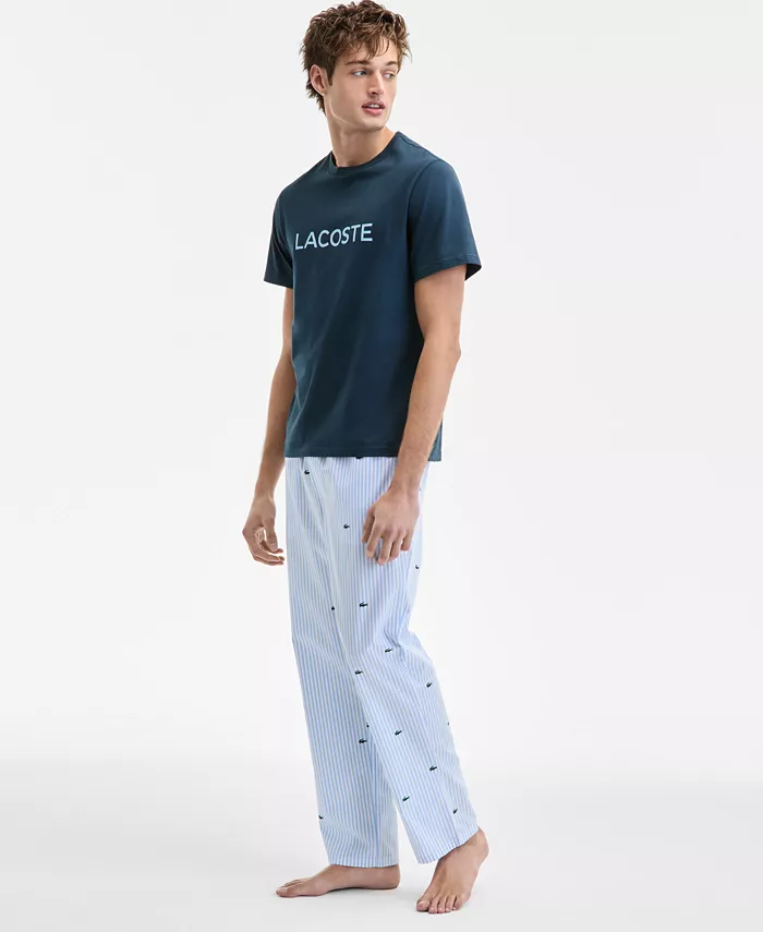 Lacoste Men's Crewneck Logo Pajama T-Shirt Men's Fashion & Accessories