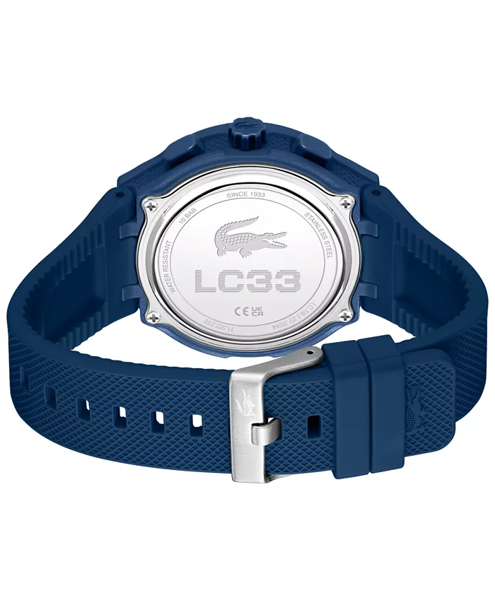 Lacoste Men's LC33 Blue Silicone Strap Watch 45mm Jewelry & Watches
