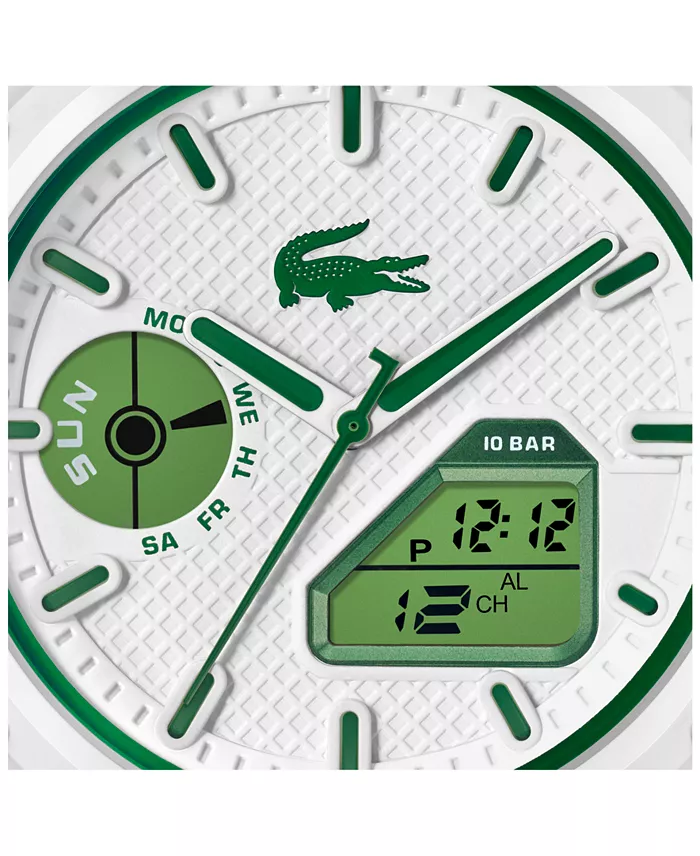 Lacoste Men's LC33 White Silicone Strap Watch 45mm Jewelry & Watches