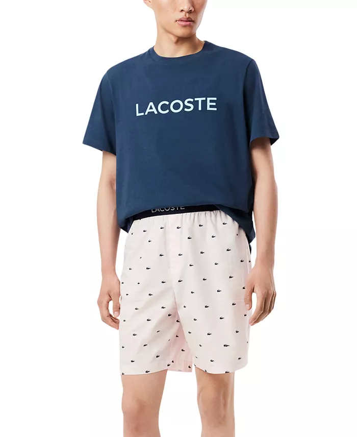 Lacoste Men's Loungewear Croc Print Pajama Shorts Men's Fashion & Accessories
