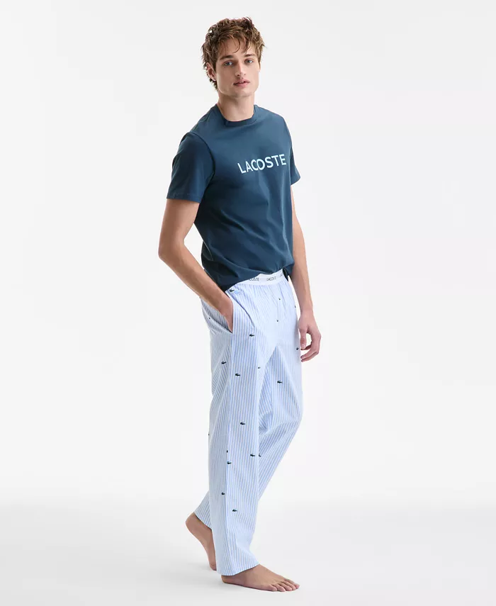 Lacoste Men's Regular-Fit Croc Stripe Pajama Pants Men's Fashion & Accessories