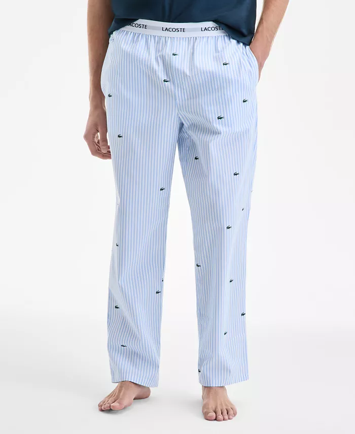 Lacoste Men's Regular-Fit Croc Stripe Pajama Pants Men's Fashion & Accessories