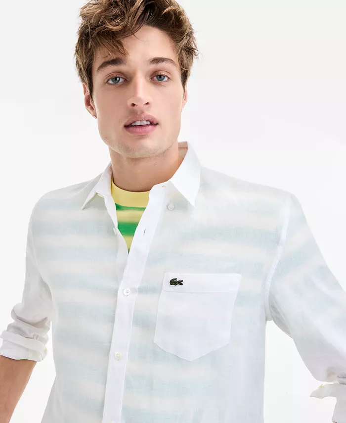 Lacoste Men's Regular-Fit Linen Shirt Men's Fashion & Accessories
