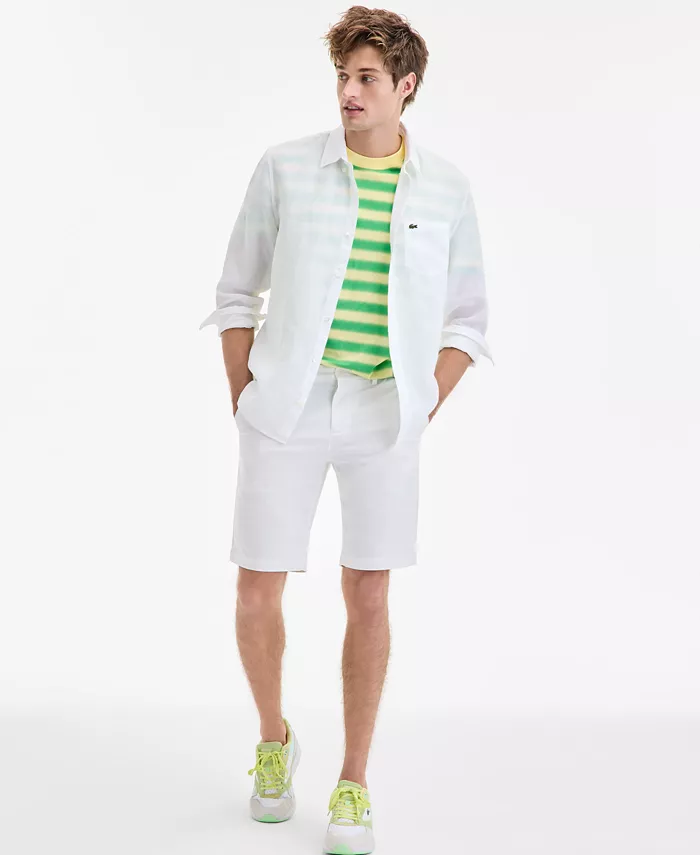Lacoste Men's Regular-Fit Linen Shirt Men's Fashion & Accessories
