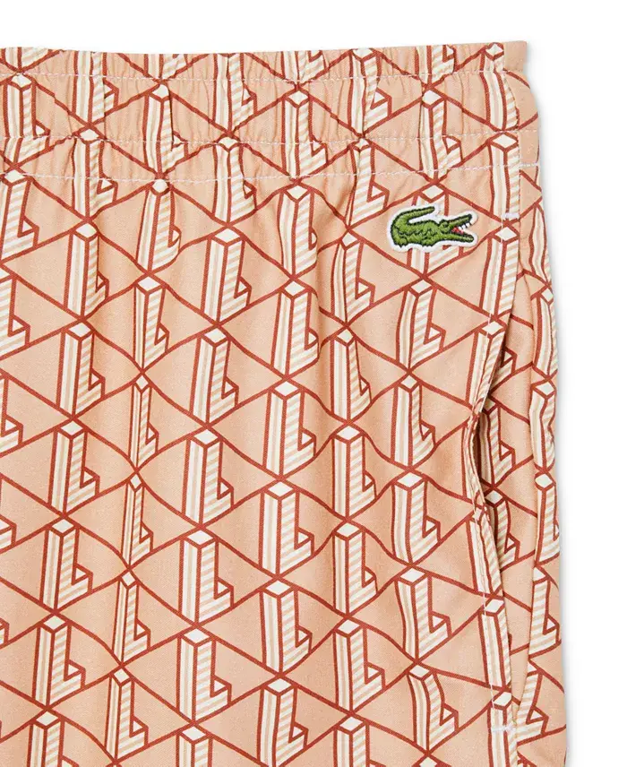 Lacoste Men's Relaxed-Fit Geo-Pattern Stripe Woven Shorts Men's Fashion & Accessories