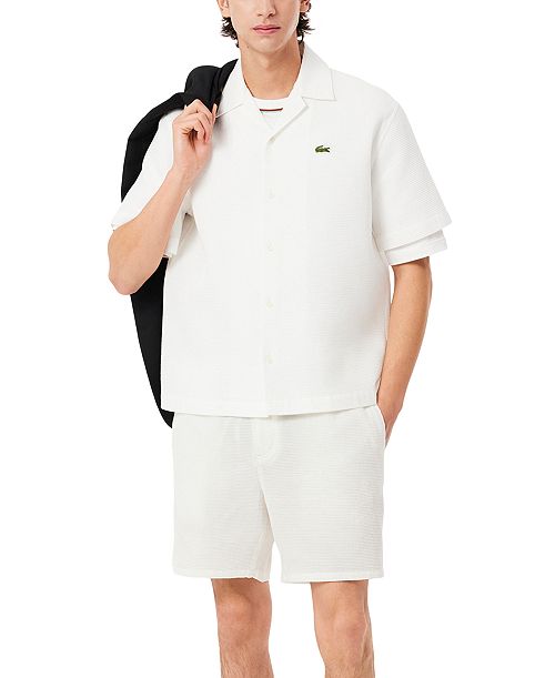 Lacoste Men's Relaxed-Fit Waffle-Fabric Shorts Men's Fashion & Accessories