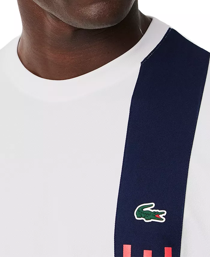 Lacoste Men's Short Sleeve Performance Logo Stripe T-Shirt Men's Fashion & Accessories