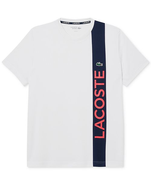 Lacoste Men's Short Sleeve Performance Logo Stripe T-Shirt Men's Fashion & Accessories