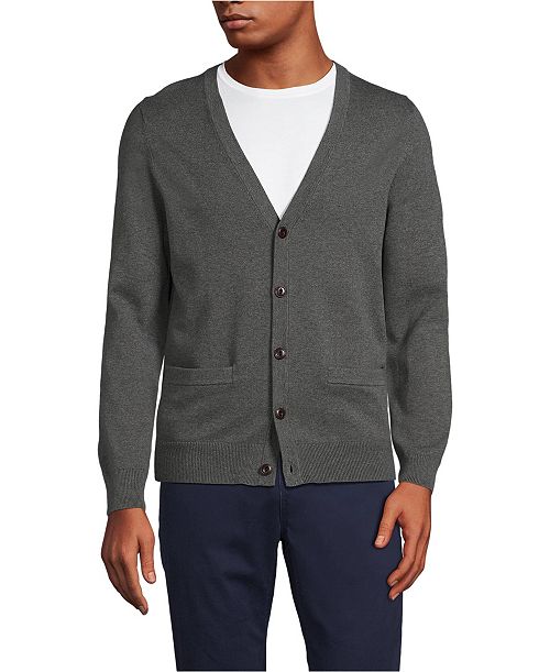 Lands' End Big & Tall Fine Gauge Cotton Cardigan Men's Fashion & Accessories