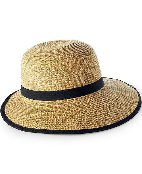 Lands' End Facesaver Lay-Back Straw Hat Handbags Purses & Accessories