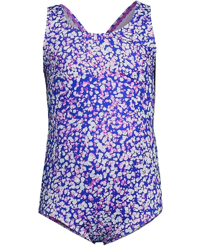 Lands' End Girls Chlorine Resistant One Piece UPF 50 Swimsuit Kids