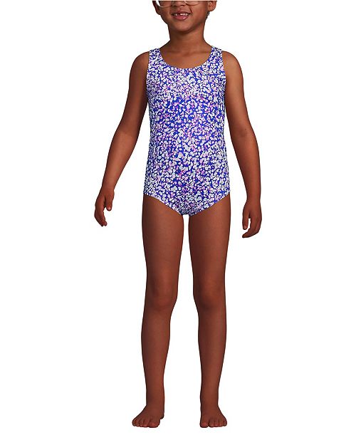 Lands' End Girls Chlorine Resistant One Piece UPF 50 Swimsuit Kids