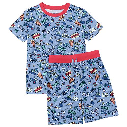Lands' End Little Boys Short Sleeve Tee And Shorts Pajama Set Kids