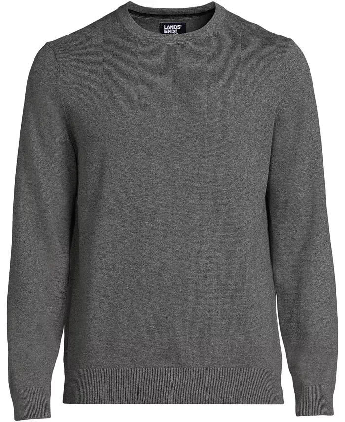 Lands' End Men's Fine Gauge Cotton Crew Neck Sweater Men's Fashion & Accessories